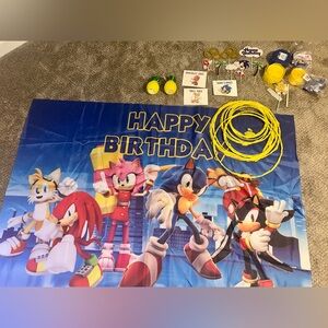 Sonic the Hedgehog Birthday Party Banner and Supplies